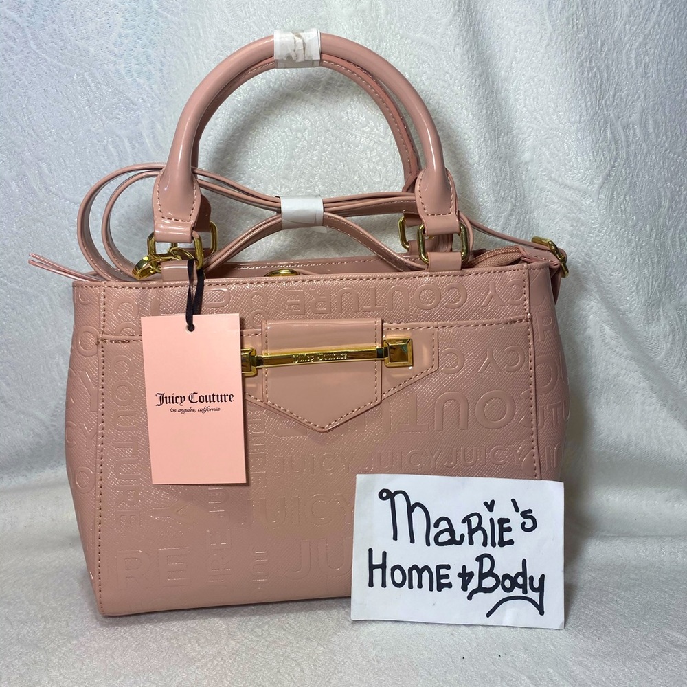 Juicy couture Womans crossbody purse satchel hand shoulder bag pink blush taffy